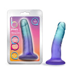 Blush Adult Sex Toys – B Yours Morning Dew – 5 Inch Long 1.25 Inch Wide Real Feel Dildo – Suction Cup Base O Ring Harness Compatible – Body-Safe – Gradient Design – Beginner Women Men Couples – Indigo
