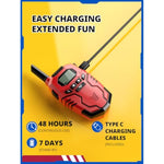 Walkie Talkies For Kids Rechargeable, Long Range 2 Way Radio, Outdoor Beach Camping Road Trip Role Play Toys Birthday Xmas Gift For Boys Age 7-12, 2 Pack