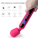 Vibrator Wand Adult Sex Toys & Games Vibrating Massager For Clitoral Stimulation Powerful Vibrator Pleasure With 10 Modes Lcd Display Birthday Gifts For Women Men Couples Games (Rose Red)