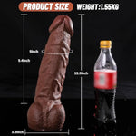 12.9 Inch Huge Thick Dildo,9.1 Diameter Adult Realistic Giant Big Silicone Dildos With Strong Suction Cup,Large Hands-Free G-Spots Giant Anal Dildos Sex Toys For Men Women Gay,Huge Flesh Dildo