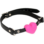 Beginner Breathable Silicone Heart Open Locking Mouth Gags, Strapped Gags Ball Sex Toy