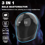 Male Masturbator - Male Vibrator With Lcd Display And 10 Vibration Modes, Offering 360° Wrap Around The Glans To Increase Friction, Stimulate The Glans For Pleasure And Improve Endurance