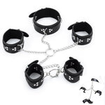 Bdsm Bondage Sets Neck To Arm Wrist Cuffs Restraint Kits Adjustable Backhand Back Handcuffs Collar Sm Adult Sex Toys Fetish One-Piece Slave Cuffs With Chain Bedroom Sex Game For Beginner Couples