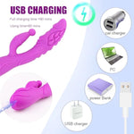 Full Cover Silicone G Spot Couple Heating Rabbit Vibrator,Clitoris Stimulation 4.72" Dildo With 10 Powerful Giant Electric Vibrations,Charging Stimulator Relaxation For Women Men Gay