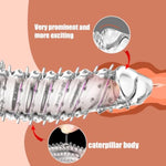 Penis Sleeve Extender Reusable Silicone Penis Ring Sleeve, Realistic Thickened Penis Enlarger Thickener With Stimulation Pellets, Delayed Ejaculation Adult Sex Toys For Men Couples