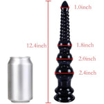 12.4Inch Long Anal Bead Butt Plug, Soft Flxible Thread Head Anal Dildo, Smooth Three Gradual Large Bead Shape Anal Plug Sex Toy With Suction Cup For Men Women Couple