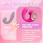 Tongue Vibrator Adult Sex Toys For Women - 12 Licking Clitoral & 12 Vibrating Dildo Thrusting Vibrator For G Spot, Anal Clit Nipple Vibrators Female Couples Sex Toys, Adult Toys For Women Men (Rose)