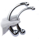 Adult Sex Toys Prostate Massage Stick Metal Double-Headed Anal Plug Uniset Sm Anal Plug Trainer G-Spot Massager (L)