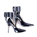 S&M Bdsm Adult Bondage Sexy High Heels Straps Bundling Locked Restraints Role Play Sex Toys With Adjustable Leather Straps For Couples (Black)