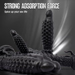 Black Silicone Anal Plug with Powerful Suction Cup and GSpot Stimulation for Unisex Use - Soft Monster Dildo