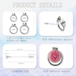 Male Chastity Cage, Mimic Female Pussy Male Chastity Device Small Cock Cage, Metal Chastity Belt Adult Sex Toys For Men (45Mm Ring)