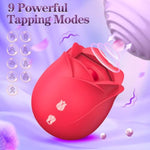Vibrator Rose Sex Toy For Women - 2In1 Flapping Vibrator Rose Toy, 9 Tappling & Sucking Adult Toys, Anal G Spot Clitoral Nipple Stimulator Vibrators, Adult Female Couples Sex Toys Games