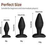Anal Plug Training Sets, 3Pcs Silicone Butt Plugs Trainer Sex Toys For Men, Women And Couples (Black)
