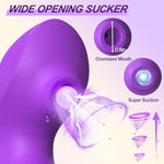 Haipine Sucking Vibrator Adult Sex Toys, Dual Stimulation Rose Suction Vibrators With 9 Vibrating & Sucking Modes, Handheld Nipple Toys For Clitoral G Spot Stimulator, Female Couples Sex Toy, Violet1