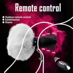 Bunny Tail Anal Plug Vibrator Silicone Butt Plug White Faux Fur Tail Plug Remote Control Design Sex Anus Rabbit'S Tail Trainer For Role Play Cosplay Women, Men And Couples, Cute Adult Sex Toys