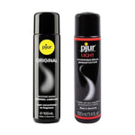Original Super Concentrated Silicone Personal Lubricant 3.4 Fl Oz & Light Silicone Personal Lubricant 3.4 Fl Oz - Couples Sex Toys Bundle