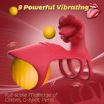 Vibrating Cock Ring Sex Toys For Couples Men - App Remote Control Vibrators Penis Sleeve With Tongue Clitoral Vibrator, Adult Toy Penis Ring Cock Sleeve, Sex Toy For Women Male Penis Extender, Red