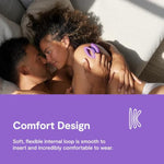 Sync O Purple Remote Control C-Shaped Couples Vibrator & Pjur Aqua Water Based Personal Lubricant 3.4 Fl Oz - Couples Sex Toys Bundle