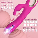 Thrusting Dildo Vibrator Adult Toys For Women- 3 In 1 Rabbit Vibrators Dildos With 5 Thrusting, 10 Vibration Modes, G Spot Vibrator Female Sex Toys Adult Toy For Womens Or Couples Sex Toys