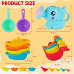 Baby Bath Toys For Kids,12 Pcs Mold Free Bath Toys For Toddlers With Floating Boats,Watering Can,Floating Ducks & Bath Spoons, Bathtub Water Pool Toys For Babies And Toddlers