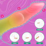 Realistic Dog Dildo, 7.3Inch Fantasy Monster Dildos With Knot Luminous Silicone Thick Pink Dildo Anal Toy With Suction Cup For Women Men Couple Strap On Play