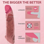 Penis Sleeve Pennis Extender Vibrator - 8.27" Vibrating Cock Sleeve, 10 Vibration Sex Toys For Men For Penis Extension, Remote Control Elastic Realistic Penis Enlarger Male Couple Sex Toys