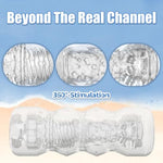 Pocket Pussy Male Masturbators, Portable Transparent Male Stroker Sex Toys With 3D Textured, Reusable Blowjob Toys With Storage Container For Mens Masturbation (Transparent)