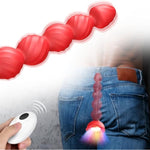 Anal Beads Vibrators 10 Vibration Modes Silicone Anal Plug Butt Plug Anal Vibrators Prostate Massager Adult Sex Toys For Women Men And Couples (Red)