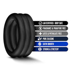 Blush Performance Vs2 - Puria Silicone Penis Ring For Men - Stretchy & Durable Erection Enhancing C-Rings Set -Strap-On Use - 3 Pack Male Enhancement Cock Band Adult Sex Toys - Black