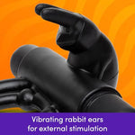 Bionic Bullet Rabbit Vibrating Cock Ring for Couples, Black