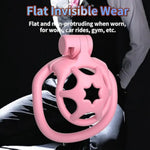 Male Chastity Device Sissy Chastity Cage With 4 Different Arc Rings Sex Toys Cock Cage Is Small And Lightweight Made Of Resin Waterproof And Breathable Penis Cage For Men'S Bondage (Pink)