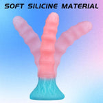 7.28" Silicone Colorful Cute Anal Dildo, Anal Dildos With Strong Suction Cup Anal Prostate Vaginal G-Spot Sex Toys For Beginners To Advanced Users