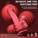 Thrusting Dildo Vibrator For Women - Soft Silicone Tongue Thrusting Vibrators Dildo Sex Toys With 3 Thrusting & 9 Vibration Heating Mode, G Spot Clit Stimulator Pleasure Tools For Female Couples