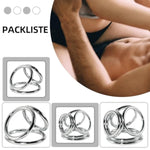 Metal Cock Ring 4 Piece Set Penis Rings Stainless Steel Chastity Device Tightrope Locking Sperm Enhance Men’S Long-Lasting Couples Or Male Sex Toys
