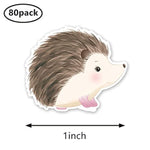 Hedgehog Stickers 1in for Scrapbooking Arts and Crafts Kids DIY Calendars Journals 80-Pack