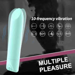 4 Colors Of Liquid Silicone Lipstick Vibrator With 10 Strong Modes Usb Recharge Bullet Vibrator Sex Toy For Women -Blue