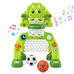 Toddler Basketball Hoop & Soccer Goal, Toys For 1 2 3 Year Old Boys Girls, Sports Toy With Light & Music, Adjustable Height Dinosaur Toys, Baby & Toddlers Christmas Birthday Gift For Ages 1-3