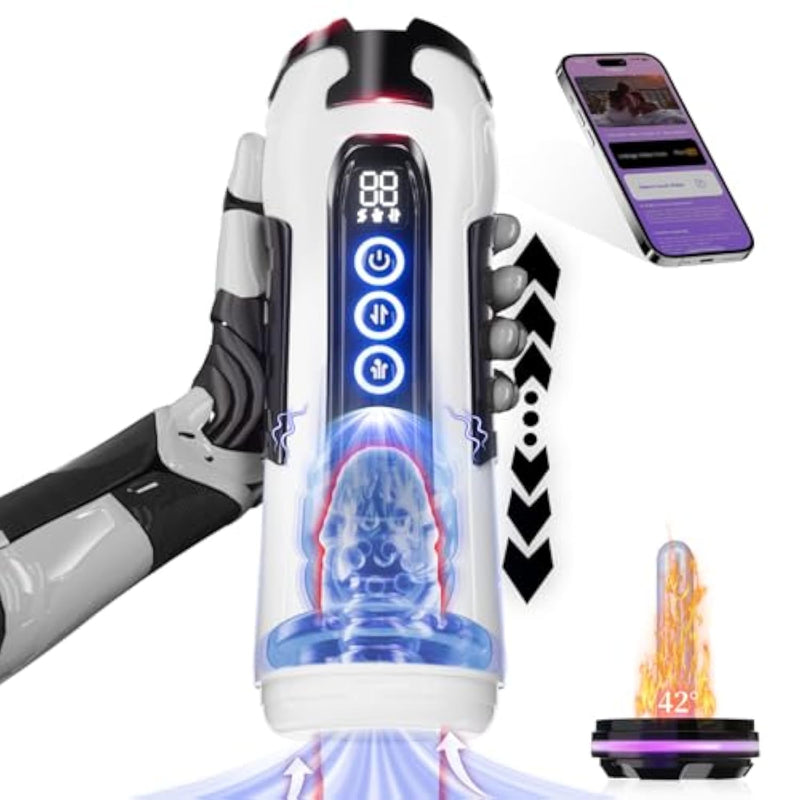 Male Masturbator Sex Toys For Men,Automatic Male Masterbator With App Control 9 Sucking &9 Vibrating &9 Thrusting Modes Men Sex Toys Penis Pump Adult Toys Heating Pocket Pussy Blowjob Stroker