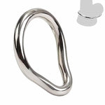 Penis Ring Stainless Steel Curved Cockrings 7 Different Sizes Of Erection Ring Metal Testicle Rings Male Sex Toys Adult Scrotal Training Chastity Device (54Mm)