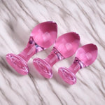 Glass Butt Plug Set, 3 Pcs Crystal Mushroom Anal Plugs Anal Trainer For G-Spot Stimulation Prostate Massage Anal Toys For Anal Training Adult Sex Toys For Men Women Couples