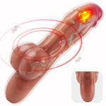 Heated G-Spot Monster Dildo Vibrator,10 Powerful Vibrations Dual Motor Stimulator,Vibrating Sex Toy For Women Clitoris Stimulation (Cf-Y9086-Skin)