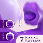 Vibrator Adult Sex Toys For Women, 3 In 1 Tongue Thrusting Vibrators Dildo Rose Sex Toy With 7 Kissing And Flapping Modes, 10 Vibrating G Spot Vibrator Dildos For Women Couples Sex Toys