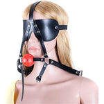 Leather Restraint Blindfold Harness With Breathable Holes Mouth Ball Gag Sm Bondage Gag Sex Toys For Couple