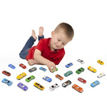 25 Piece Diecast Cars Pack Toy Playset in Storage Carrying Tub - 1:64 Scale Metal Alloy Die-cast Vehicles Collection for Kids