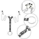 Men'S Nipple Clamps Cock Cage Chastity Belt With Cock Rings Penis Ring Breast Clamp Stimulation Sex Toy For Couples