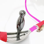 Female Invisible Chastity Device With Hole Stainless Steel Adjustable Bdsm Slave Chastity Belt Underwear Invisible Thong Pant Lock (D, Only One Vaginal Plug)