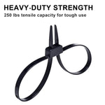 50 Pcs Zip Tie Handcuffs, Heavy Duty Double Locking Zip Ties Hand Cuffs Restraint, Police Nylon Flex Cuffs Law Enforcement, 27.5" Long, 250 Lbs Tensile Strength, Black