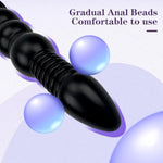 11 Inch Anal Beads Trainer With Suction Cup Black Silicone Butt Plug Cone Anal Stretcher Prostate Massager Dilator Sex Toy For Women Men Masturbation (M)