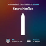 Kimono MicroThin Condoms Pack of 24 - Premium Lubricated Natural Latex, Thinnest, Vegan-Friendly, No Latex Odor - Thin, Strong, and Extra Sensitive