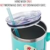 Disney Lilo and Stitch Aloha No Bad Days Chillin’ Stainless Steel Tumbler with Handle and Straw, Fits in Standard Cup Holder, 40 Ounces